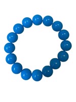 Plastik armbånd - med perler, Karmen - frostblå